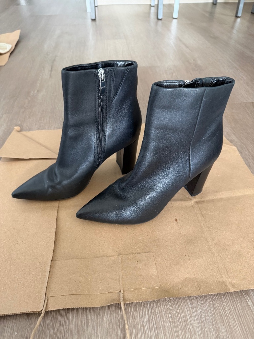 Marc Fisher Glorena High Block Heel Dress Booties in Black, 6.5